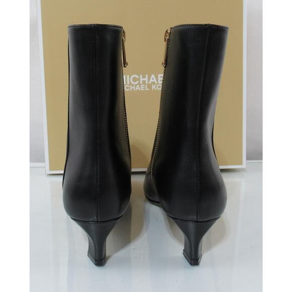 Michael Kors Cosmo Kitten Bootie Ankle Zip Boots Leather Black Size 7 - Picture 5 of 7